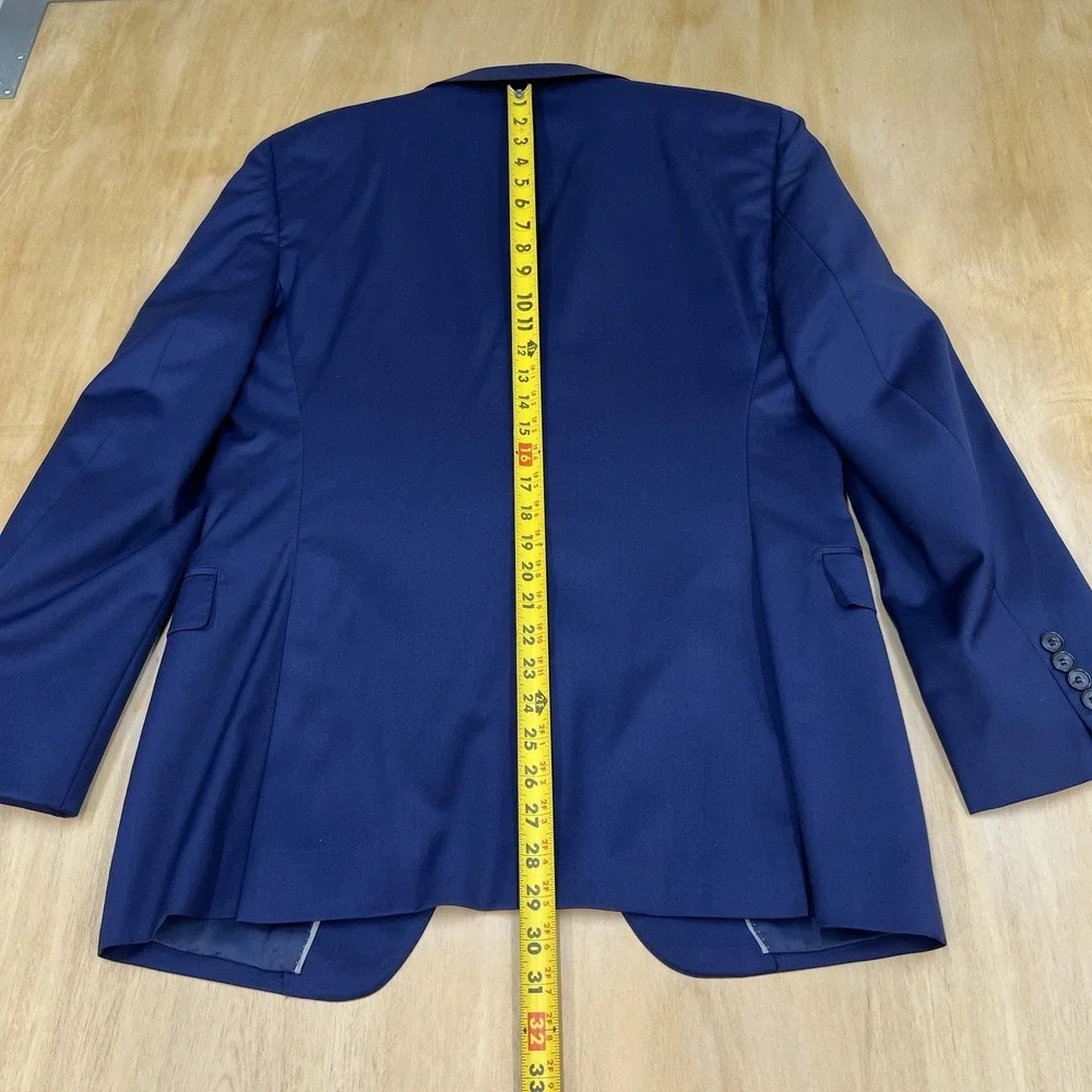 DKNY Blazer Jacket Sport Coat Mens 40R Slim‎ Fit Wool Navy
